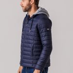 Jaqueta Puffer com capuz de moletom Masculina Rock e Soda