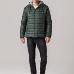Jaqueta Puffer com capuz de moletom Masculina Rock e Soda