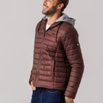 Jaqueta Puffer com capuz de moletom Masculina Rock e Soda