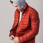 Jaqueta Puffer com capuz de moletom Masculina Rock e Soda