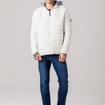 Jaqueta Puffer com capuz de moletom Masculina Rock e Soda