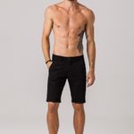 Bermuda Chino Preta Masculina Sarja Rock e Soda
