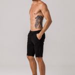 Bermuda Chino Preta Masculina Sarja Rock e Soda
