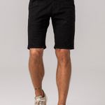 Bermuda Chino Preta Masculina Sarja Rock e Soda