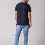 Camiseta Masculina Azul Estampa Rock e Soda