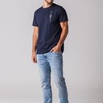 Camiseta Masculina Azul Estampa Rock e Soda