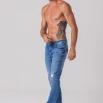 Calça Jeans Skinny Puídos Masculina Rock e Soda