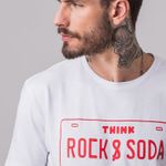 Camiseta Masculina Estampada Rock e Soda