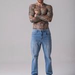 Calça Masculina Jeans Reta Rock e Soda