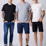 Kit  3 Camisetas  Masculina Rock e Soda