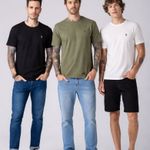 Kit  3 Camisetas  Masculina Rock e Soda