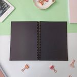 Caderno Espiral ¼ 15 x21 cm 80 Folhas Pretas - Art&Art