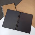 Caderno Espiral ¼ 15 x21 cm 80 Folhas Pretas - Art&Art