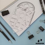 Régua Gabarito para Geometria com Transferidor Cristal - Waleu