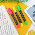Caneta Marco Texto Gel SuperSoft (Amarelo, Rosa e Verde) - Faber-Castell