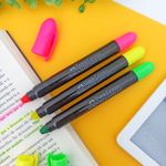 Caneta Marco Texto Gel SuperSoft (Amarelo, Rosa e Verde) - Faber-Castell
