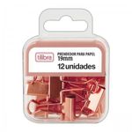 Prendedor de Papel 19mm Rose Gold 12 Unidades - Tilibra