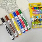 Caneta Hidrográfica Jumbo 6 Cores (Canetinha) Lavável - Acrilex