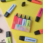Caneta Marca Texto Stabilo Boss Kit 4 Cores (Azul, Coral, Rosa e Verde) - Stabilo