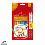 Lápis de Cor Jumbo Triangular  12 Cores  Faber-Castell