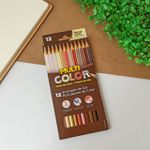 Lápis de Cor Tons de Pele 12 Cores - Multicolor