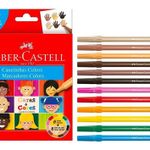 Caneta Hidrográfica 12 Cores Caras e Cores Lavável - Faber-Castell