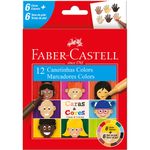 Caneta Hidrográfica 12 Cores Caras e Cores Lavável - Faber-Castell