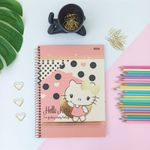 Caderno Espiral Capa Dura Universitário 1 Matéria Hello Kitty 20 x 27,5 cm 80 Folhas - São Domingos
