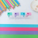 Apontador com Depósito Retângular Tons Pastel - Faber-Castell