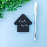Kit 1 Caneta BRANCA Gel Trigel Cis + 1 Bloco de Notas Adesivo PRETO 50 Folhas