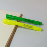 Kit 2 Canetas Marca Texto Grifpen  Tons Neon (Amarelo e Verde) - Faber-Castell