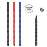 Caneta Hidrográfica Fine Pen Pop Ponta Fina 0.4 mm 3 Cores (Azul|Vermelho|Preto) - Faber-Castell