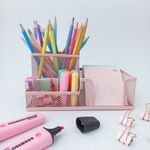 Organizador Porta Lápis de Metal Tom Pastel - Interponte