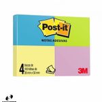 Bloco Adesivo Post-It Neon 4 Cores 38 mm x 55 mm - 3M
