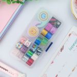 Kit Fita Adesiva Decorada Washi Tape com 20 Modelos Sortidos e 2 Dispensers 12 mm x 2,5 m - Importado
