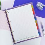 Fichário Tamanho Universitário Trendy Purple 24,5 cm x 30 cm 48 Folhas Pautadas - DAC
