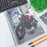 Caderno Brochura Capa Dura Motos 20 x 27,5 cm 80 Folhas - São Domingos