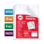 Envelope Plástico Grosso 4 Furos com 25 Unidades - Dac