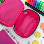 Estojo Box 100 Pens Jumbo Rosa Tie Dye com Divisória - Fizz
