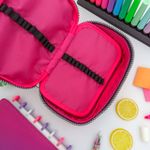 Estojo Box 100 Pens Jumbo Rosa Tie Dye com Divisória - Fizz