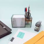 Organizador de Mesa e Escritório com Papel Lembrete (Transparente e Fumê) - Acrimet