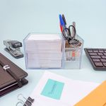 Organizador de Mesa e Escritório com Papel Lembrete (Transparente e Fumê) - Acrimet