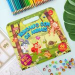 Kit Maleta de Atividades e Colorir Brincando com os Animais com 68 Adesivos - Tilibra