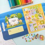 Kit Maleta de Atividades e Colorir Brincando com os Animais com 68 Adesivos - Tilibra