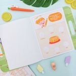 Kit Maleta de Atividades e Colorir Descobrindo os Alimentos com 68 Adesivos - Tilibra