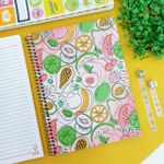 Caderno Espiral Capa Dura Universitário 1 Matérias Fru Fru 20 x 27,5 cm 80 Folhas - São Domingos