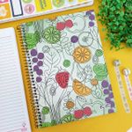 Caderno Espiral Capa Dura Universitário 1 Matérias Fru Fru 20 x 27,5 cm 80 Folhas - São Domingos