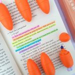 Caneta Marca Texto Cenoura 6 Cores - Importado