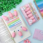 Caneta Marca Texto Morango 6 Cores - Importado
