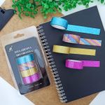 Kit Fita Washi Tape 4 Peças Shine - Importado